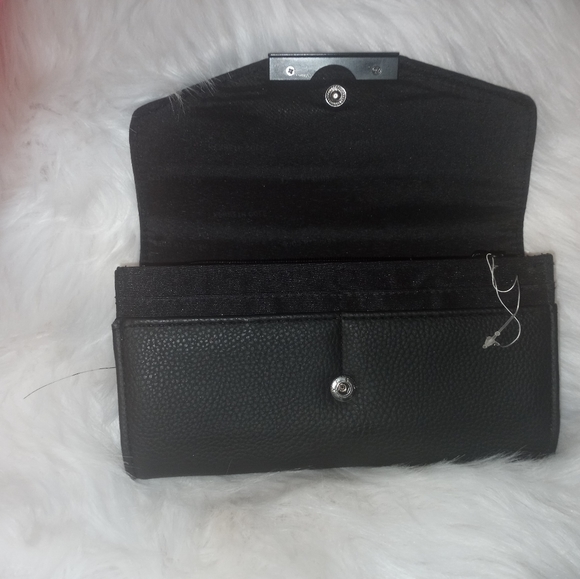 New Black Kenneth Cole Jet Set Travel Flat Wallet - Picture 2 of 5